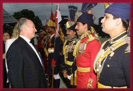 His Highness the Aga Khan and Begum Inaara at the Queen's Golden Jubilee