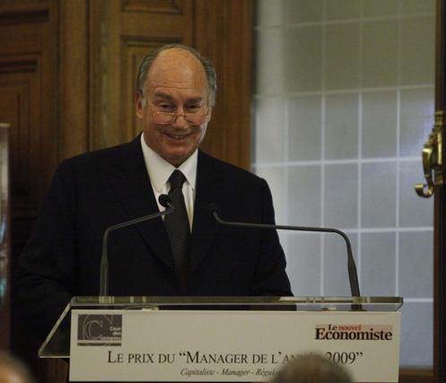 His Highness the Aga Khan at the Nouvel Economiste Philanthropic Entrepreneur of the Year 2009 Award ceremony